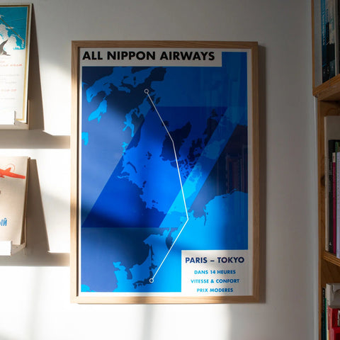 Poster: All Nippon Airways, Paris to Tokyo